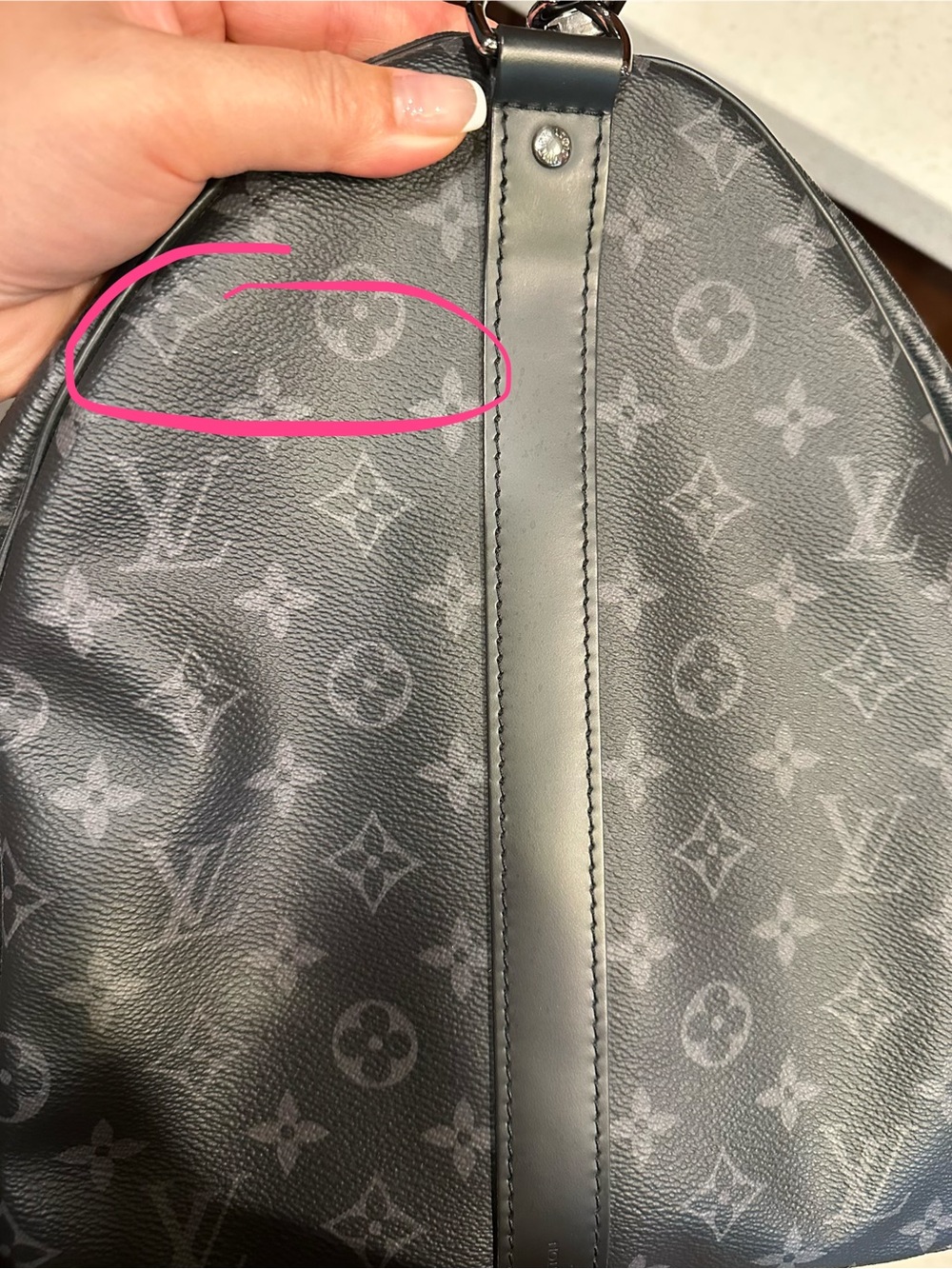 Louis Vuitton Black Monogram Black Eclipse Bandolier Keepall 55 - Picture 12 of 12